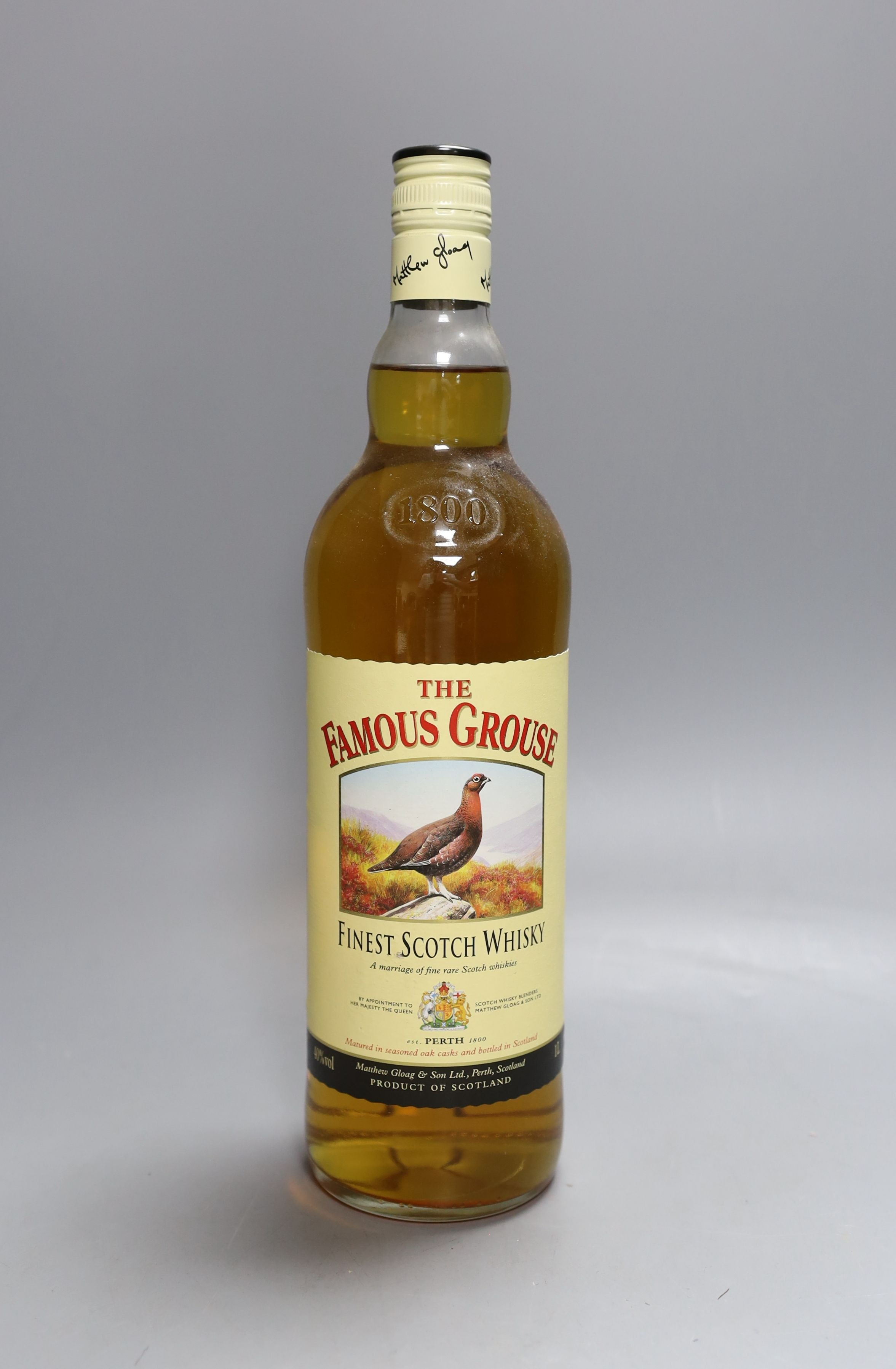 Ten litre bottles of The Famous Grouse Scotch whisky